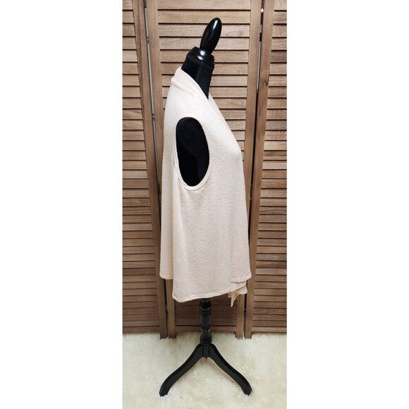 Green Envelope 2X Pink Vest Asymmetric Sleeveless Cardigan Open Front Draped - Picture 3 of 7